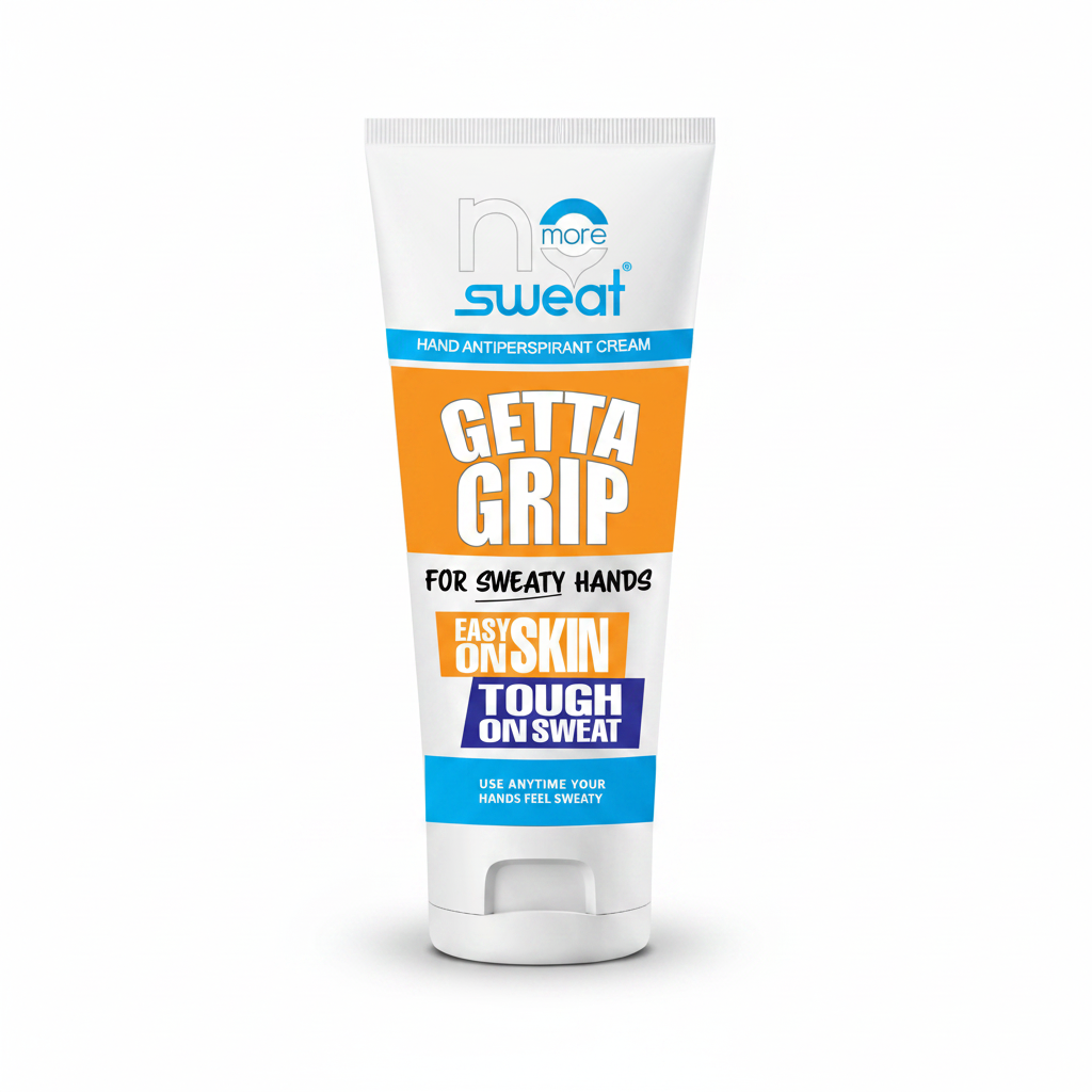 No More Sweat Getta Grip | Hand & Foot Antiperspirant Cream Moisturiser, Fragrance Free 150mL
