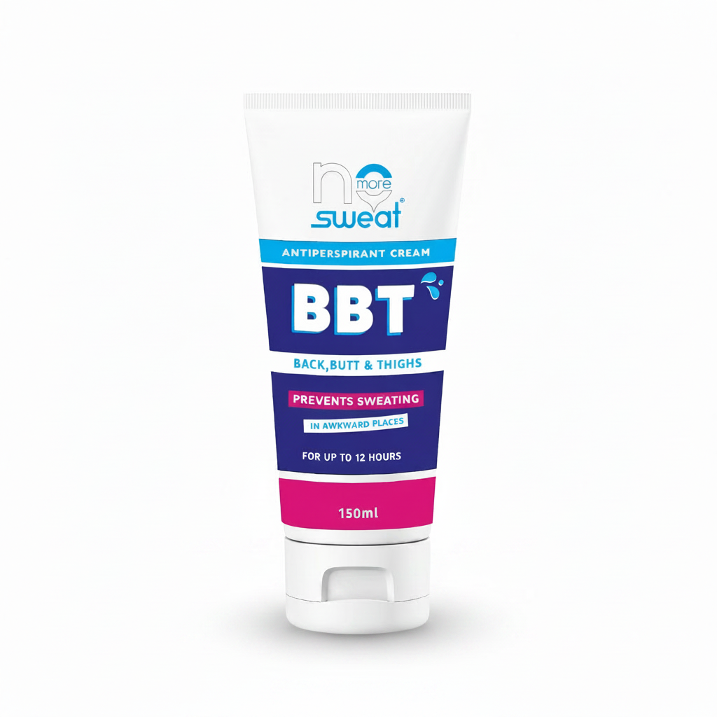 No More Sweat BBT | Antiperspirant Cream for Boobs, Back, Butt & Thighs | 12hr protection